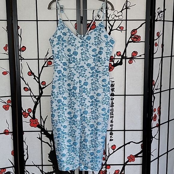 Likely NWT Isla Brocade Blue Floral Brooklyn Dress - Picture 2 of 13